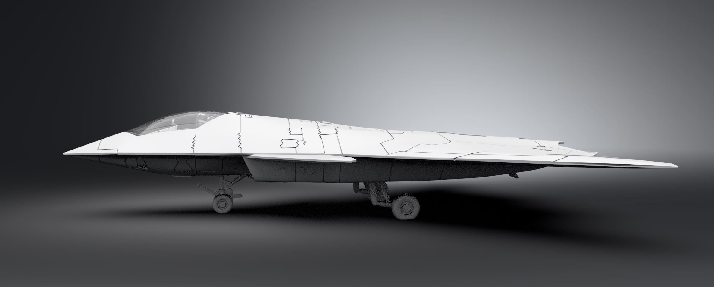 FA XX  Fighter Scale model 3D print model_1