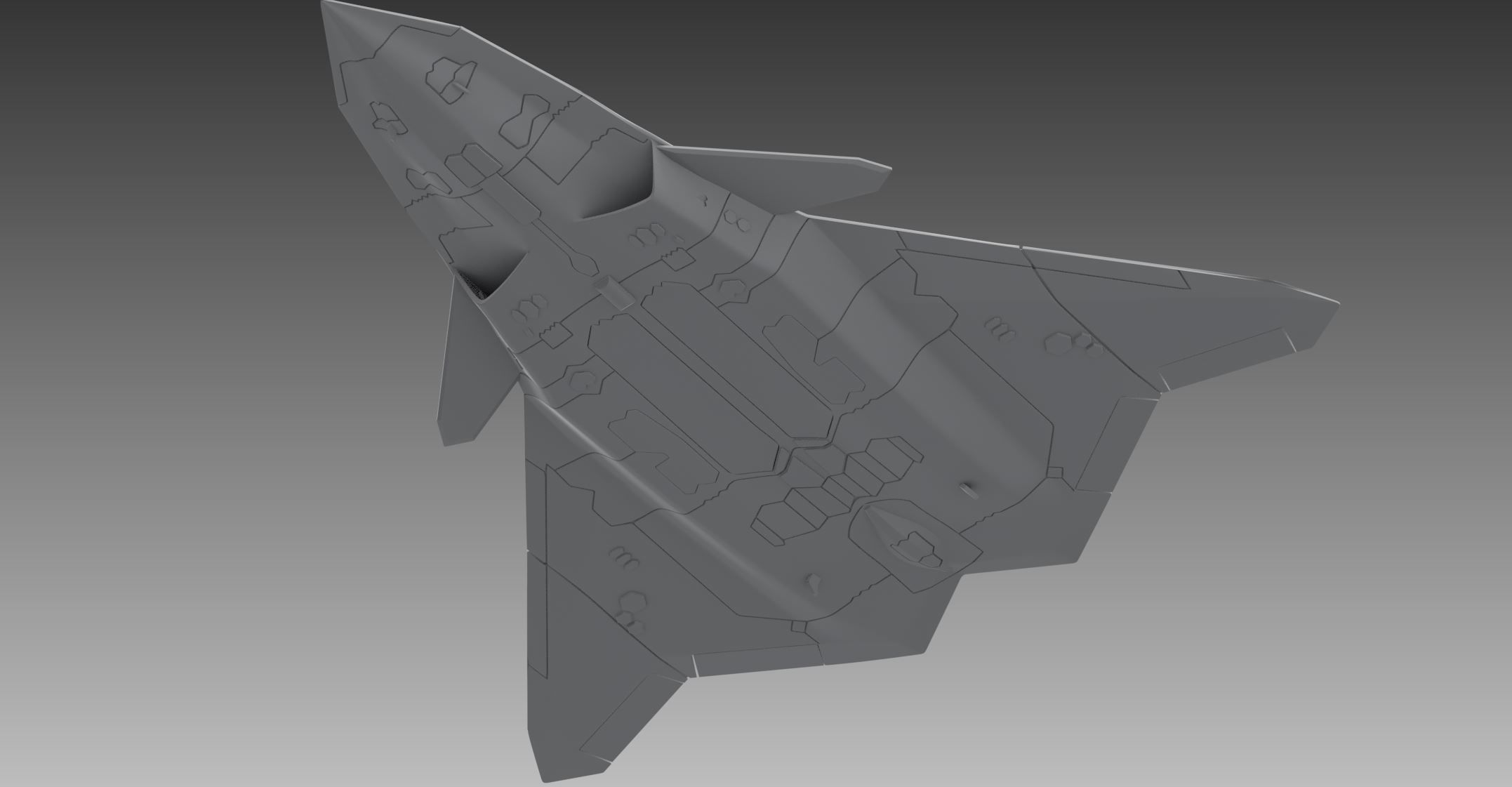 FA XX  Fighter Scale model 3D print model_7