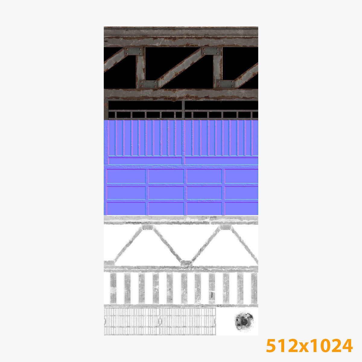 Water Towers Low-Poly Set Low-poly 3D model_7