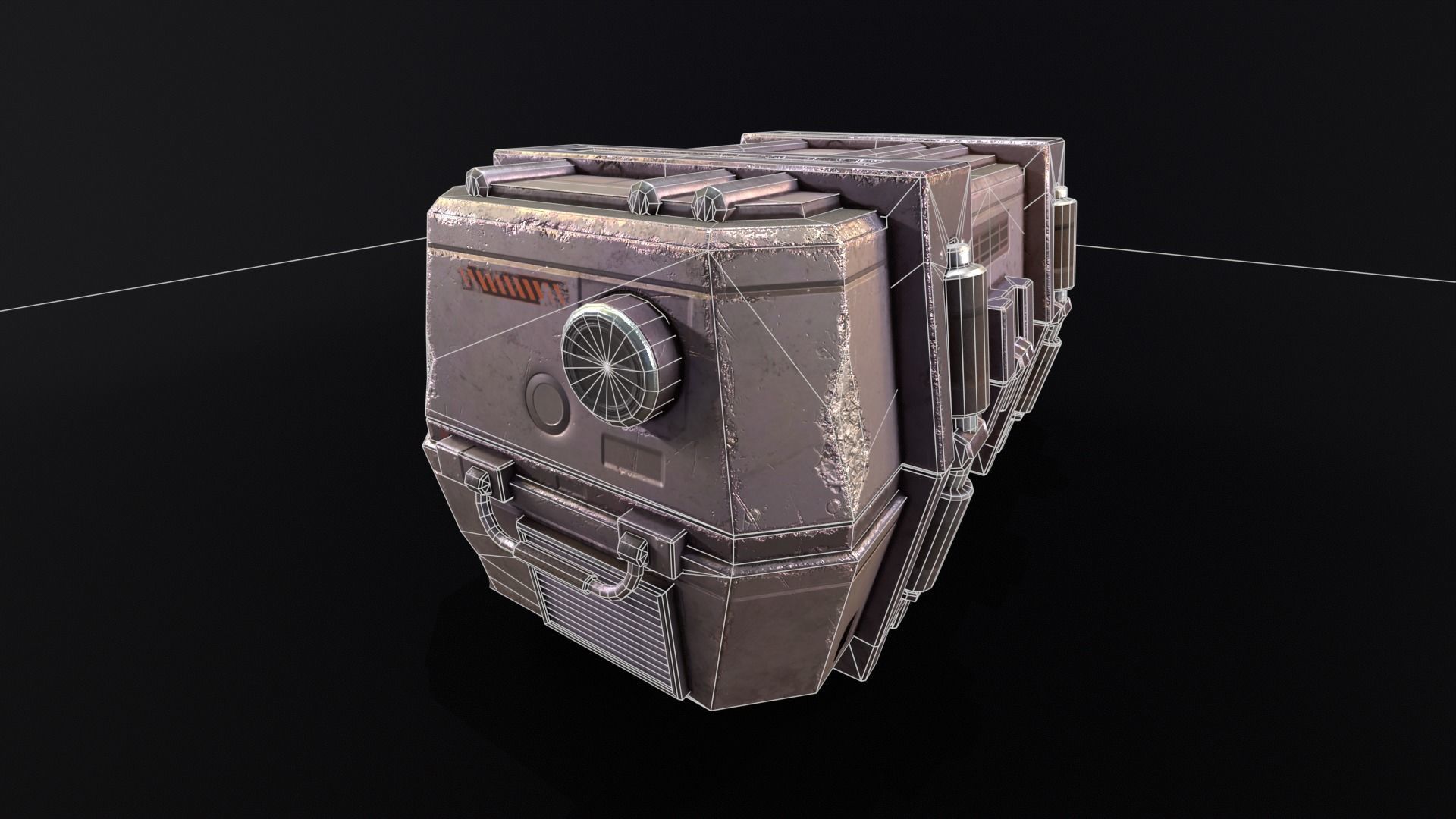 Sci-Fi Crate Low-poly 3D model_11