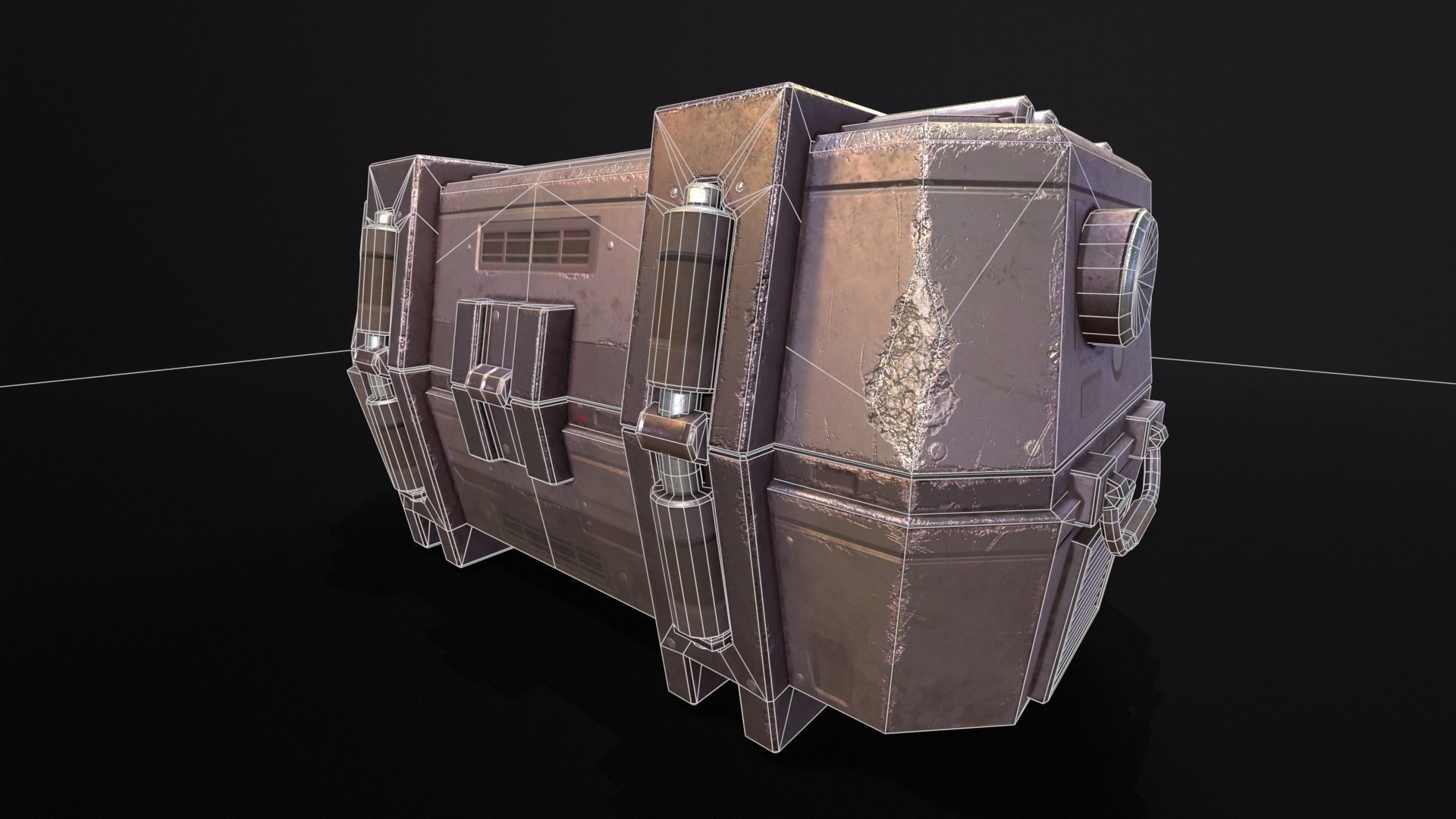 Sci-Fi Crate Low-poly 3D model_19