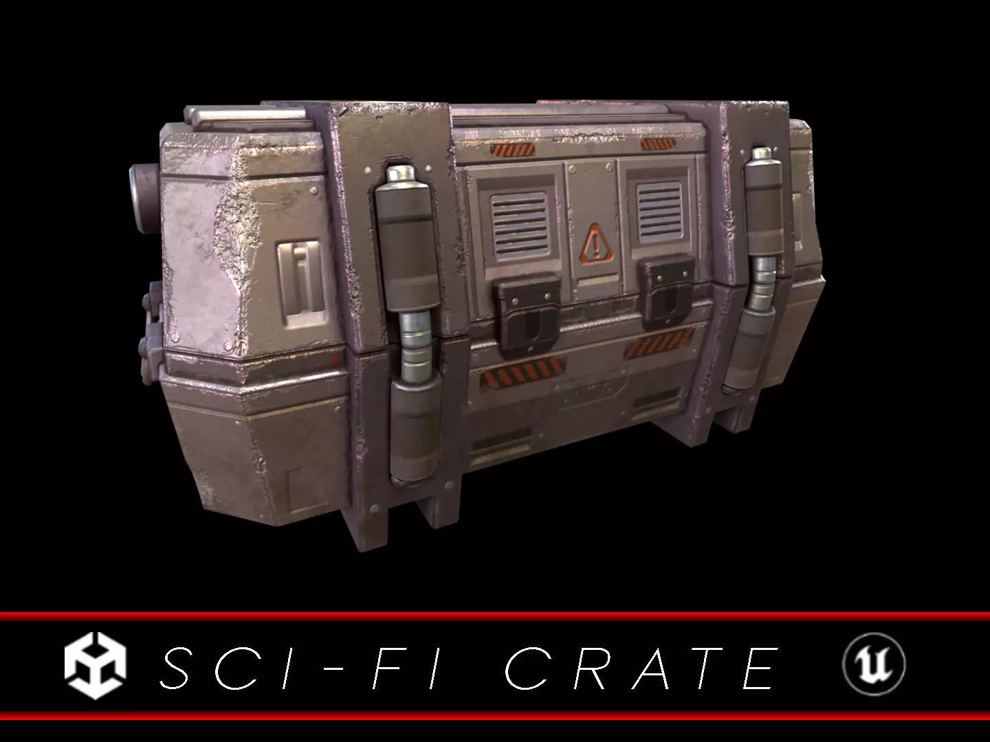 Sci-Fi Crate Low-poly 3D model_0
