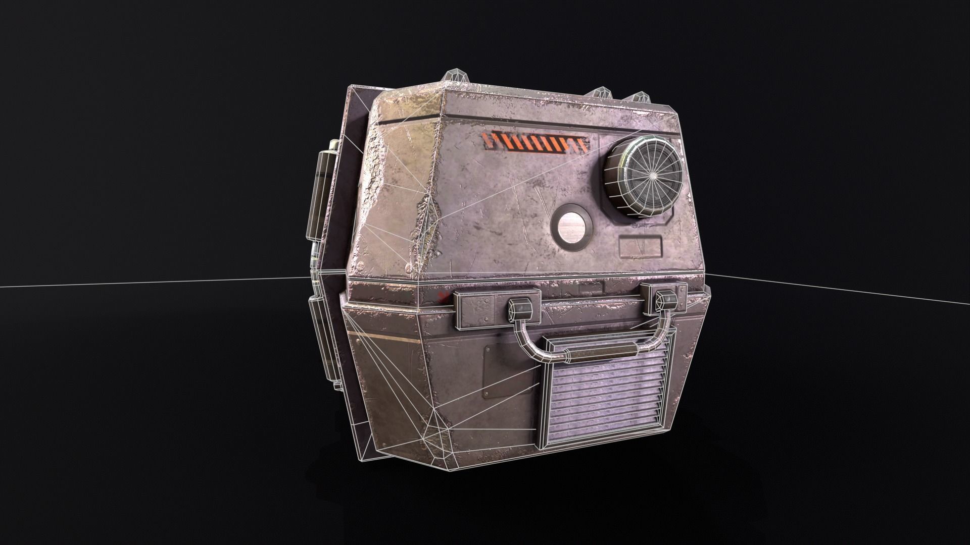 Sci-Fi Crate Low-poly 3D model_9