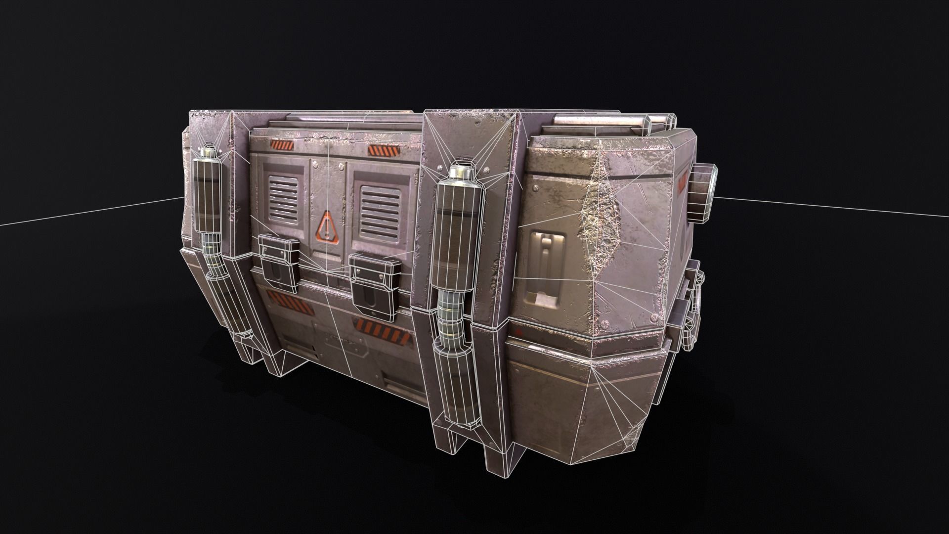 Sci-Fi Crate Low-poly 3D model_7