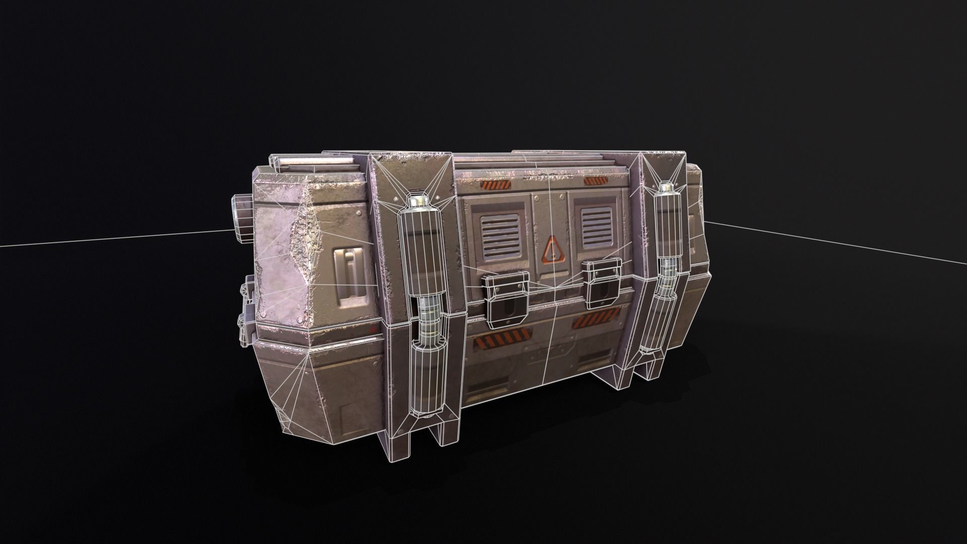 Sci-Fi Crate Low-poly 3D model_3