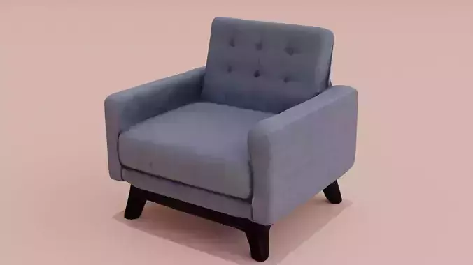 ARMCHAIR Chair one-seat with wooden legs