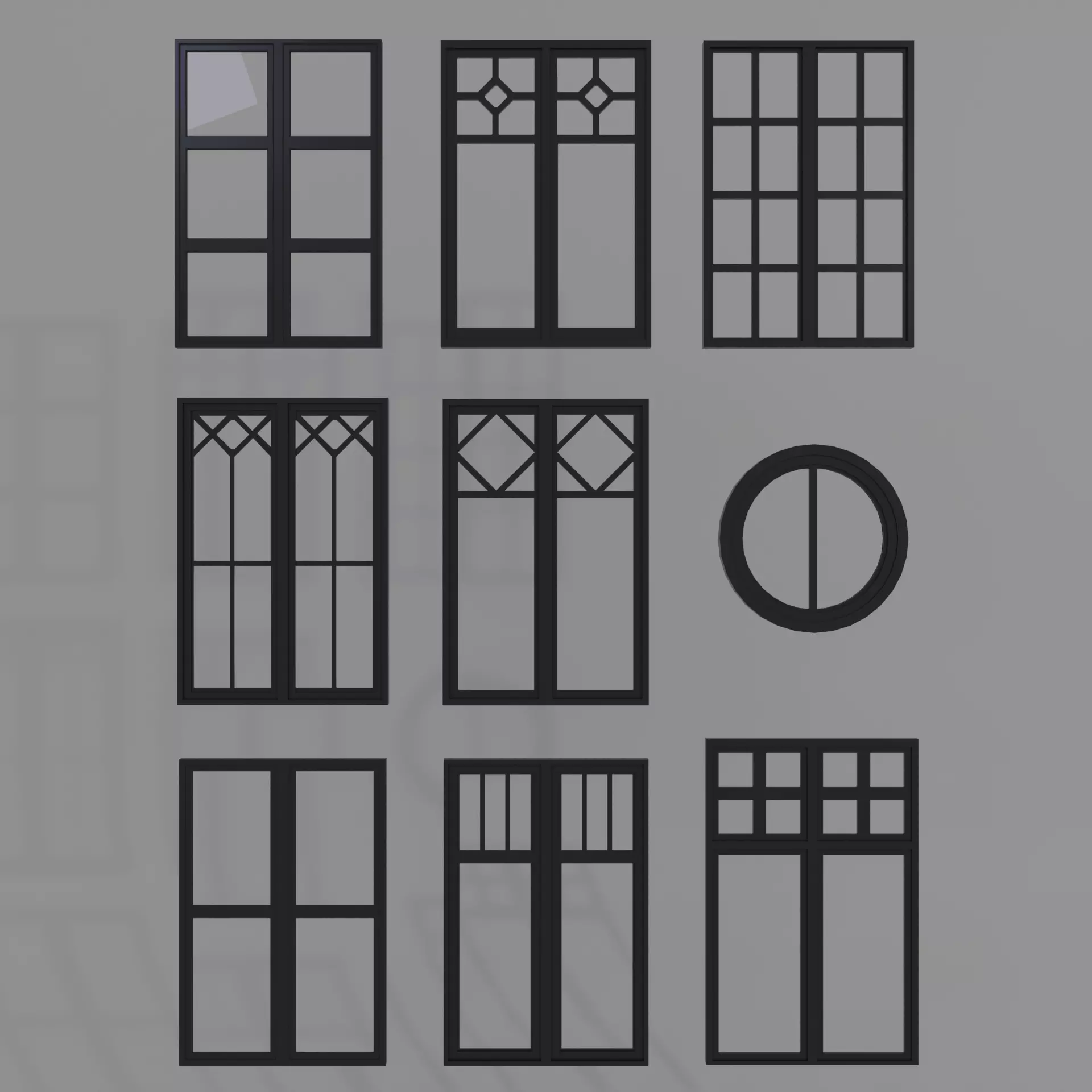 Window Collection Free low-poly 3D model