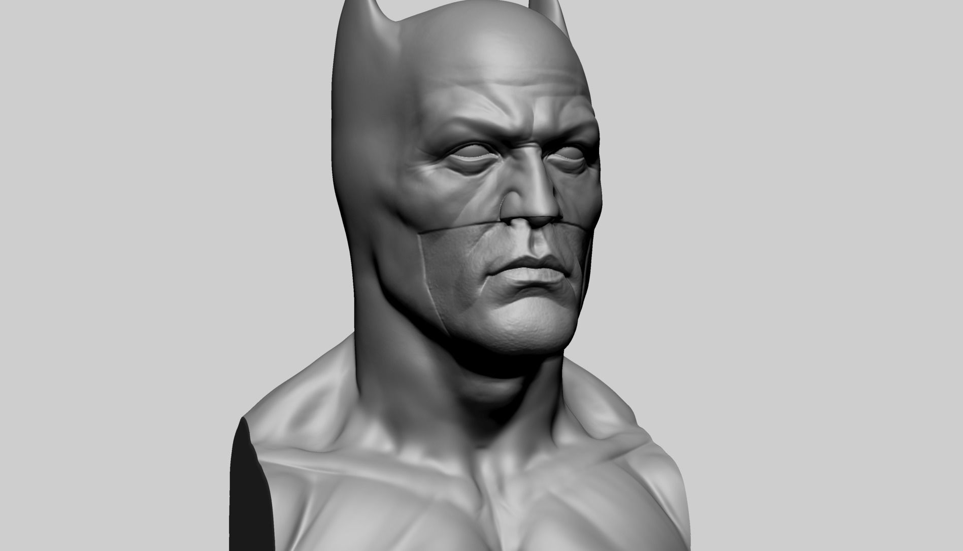 Batman Bust - Printable 3D print model_7