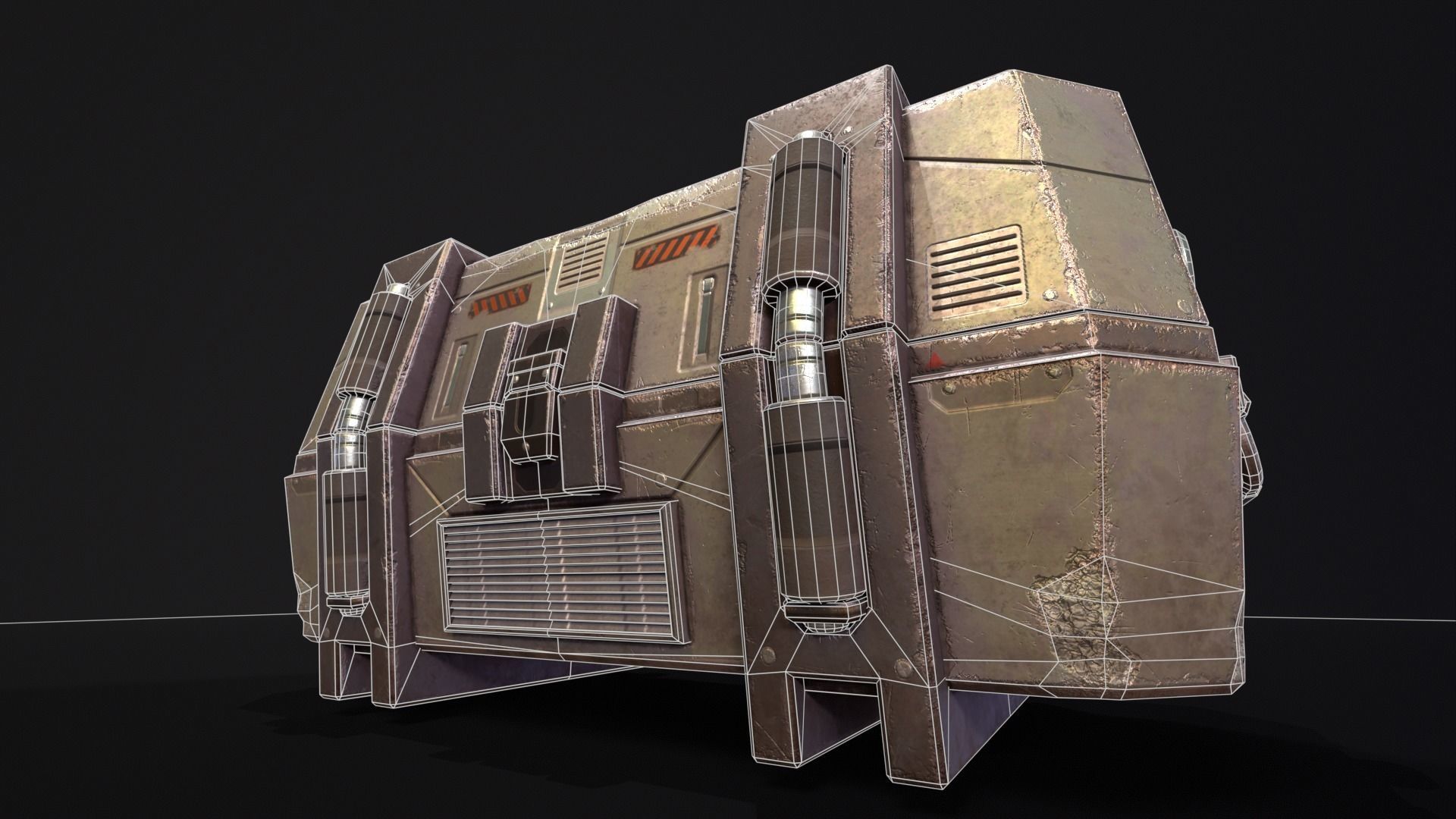 Sci-Fi Crate Low-poly 3D model_7