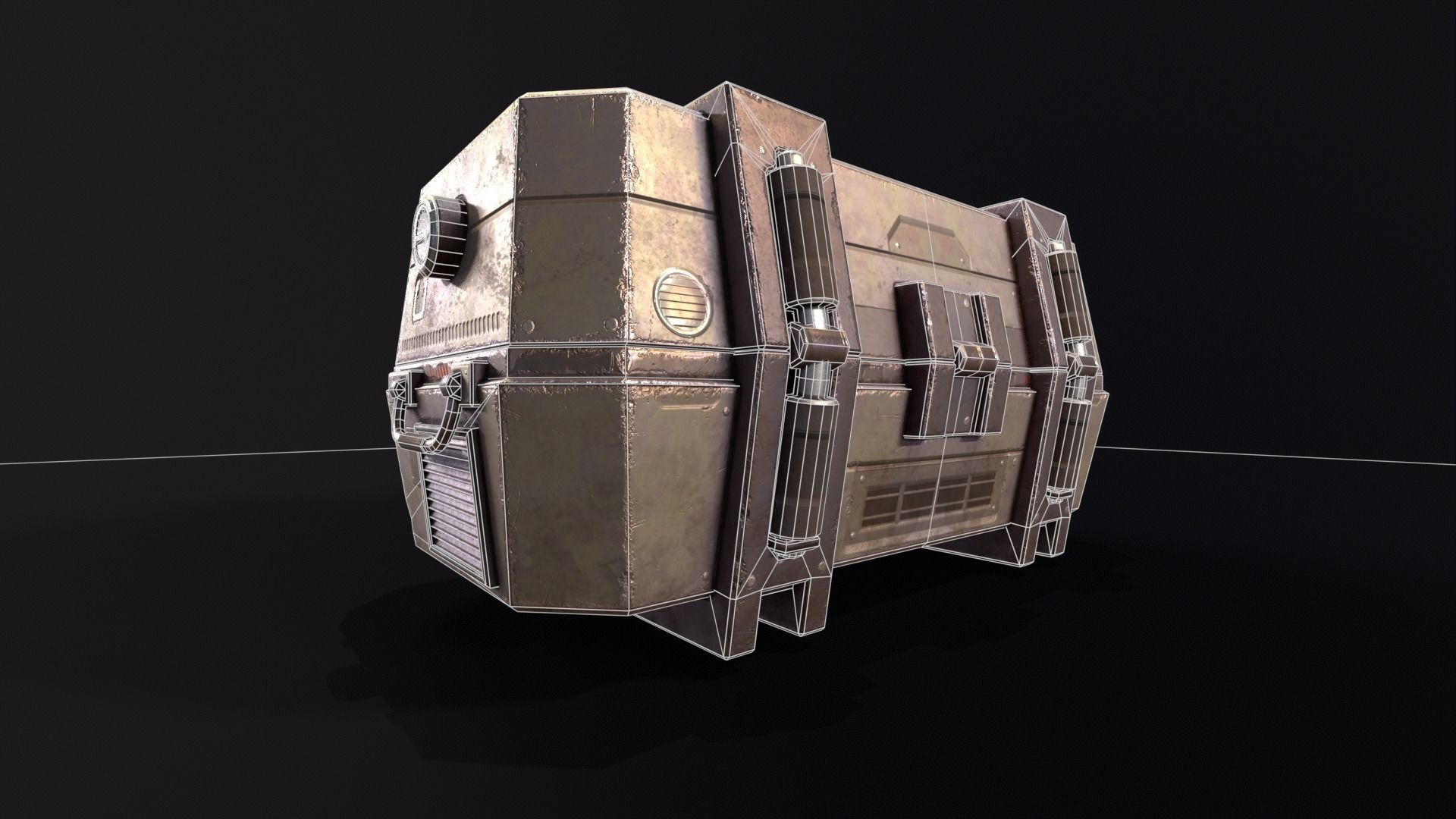 Sci-Fi Crate Low-poly 3D model_13