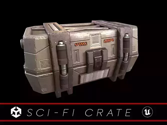 Sci-Fi Crate Low-poly 3D model