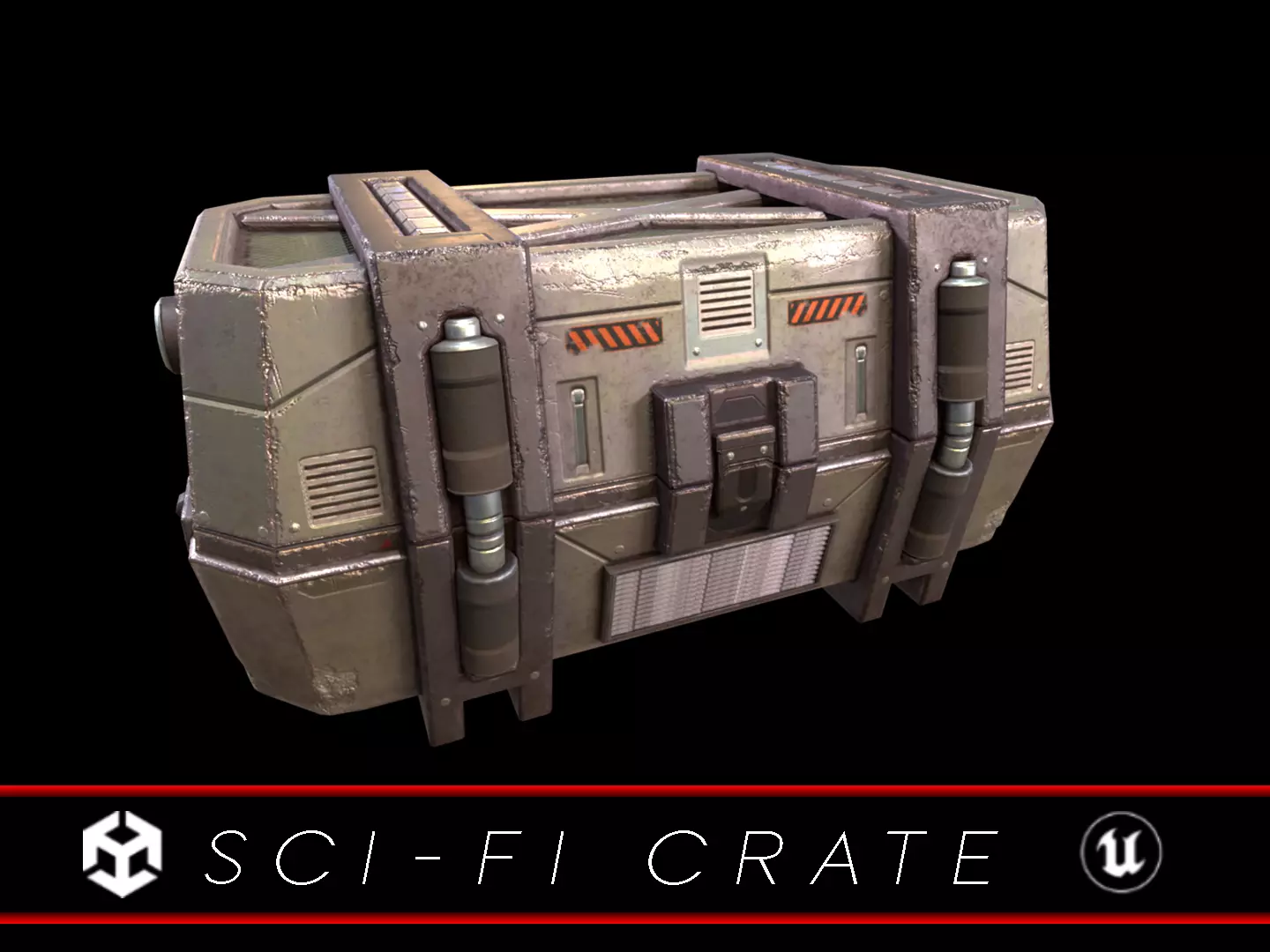 Sci-Fi Crate Low-poly 3D model_0