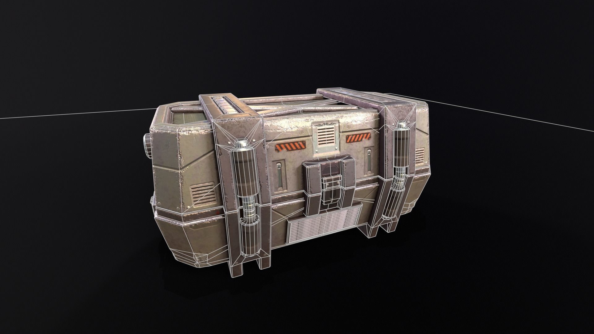Sci-Fi Crate Low-poly 3D model_3