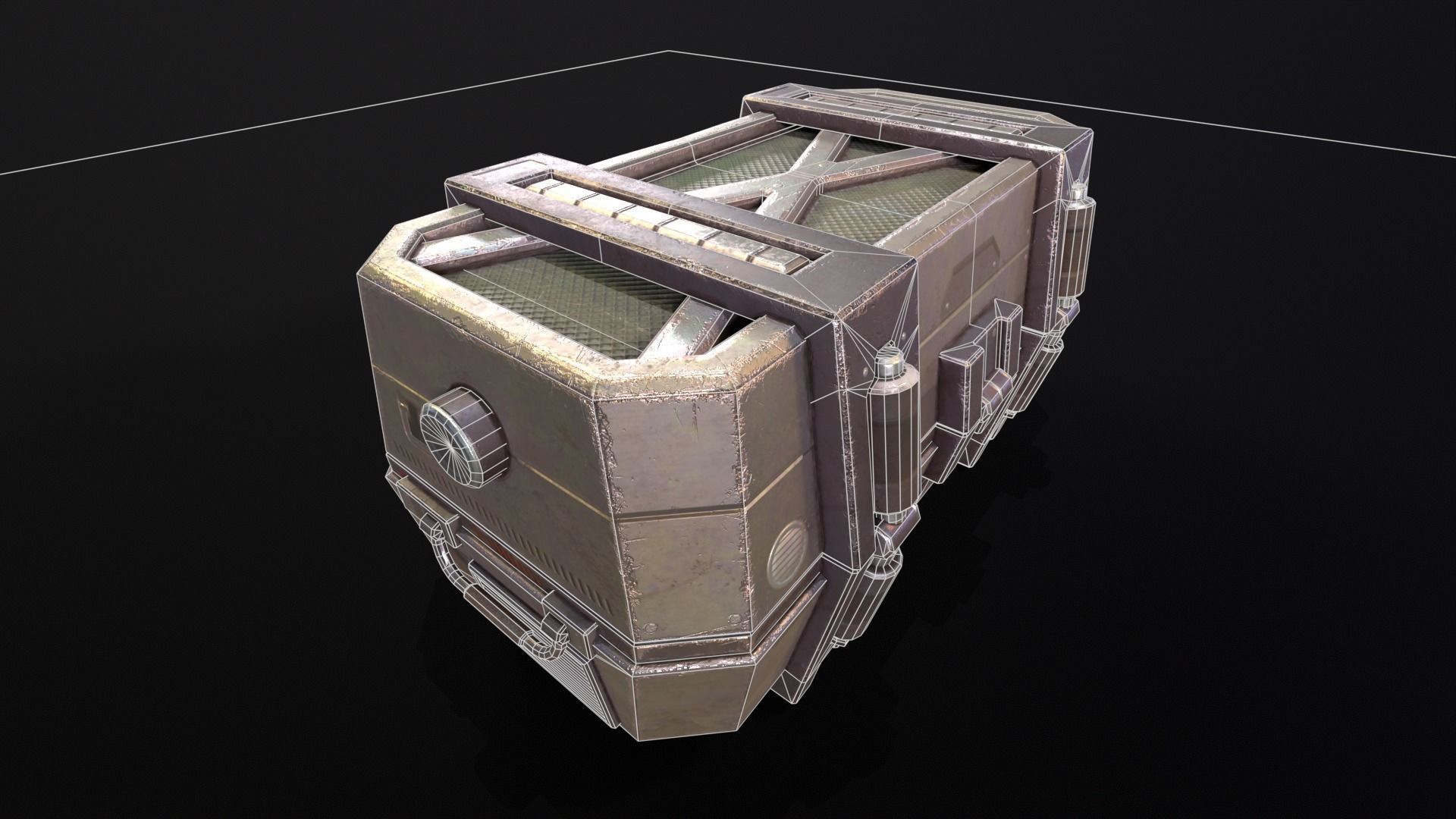 Sci-Fi Crate Low-poly 3D model_11