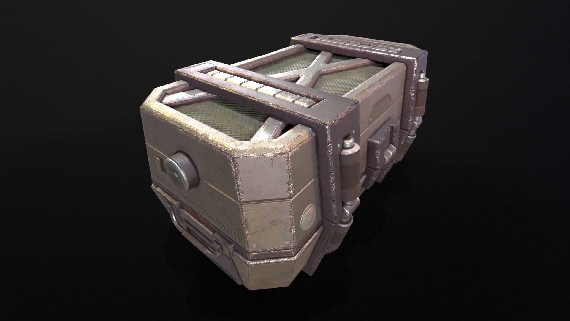 Sci-Fi Crate Low-poly 3D model_10