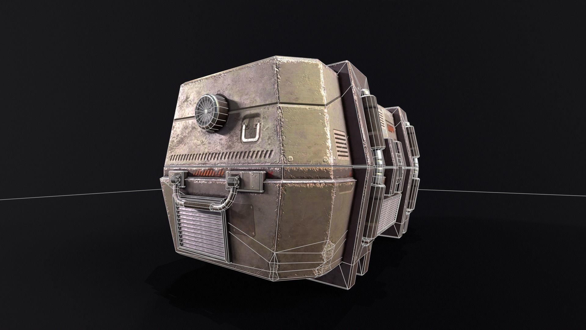 Sci-Fi Crate Low-poly 3D model_21