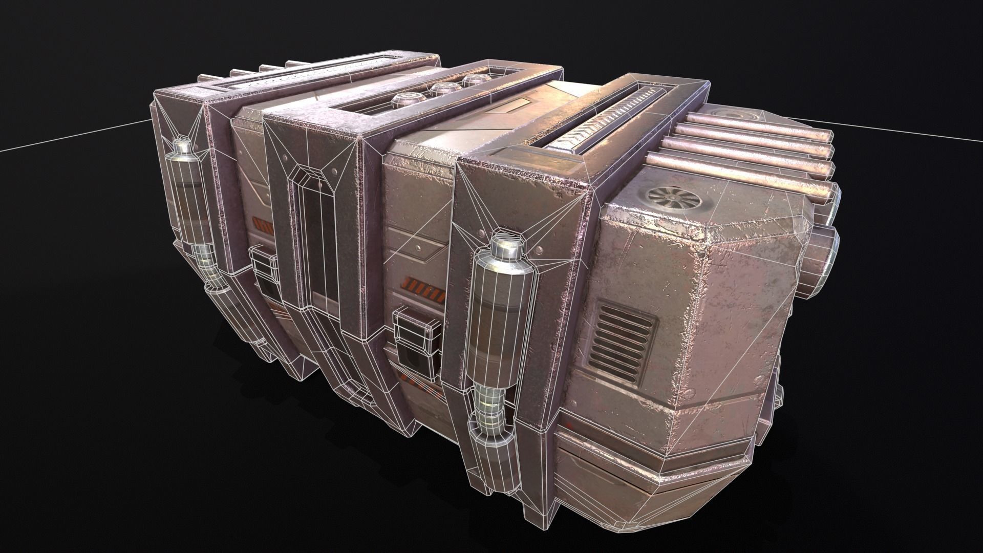Sci-Fi Crate Low-poly 3D model_9