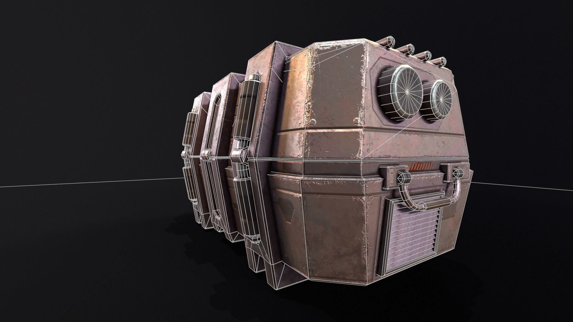 Sci-Fi Crate Low-poly 3D model_19