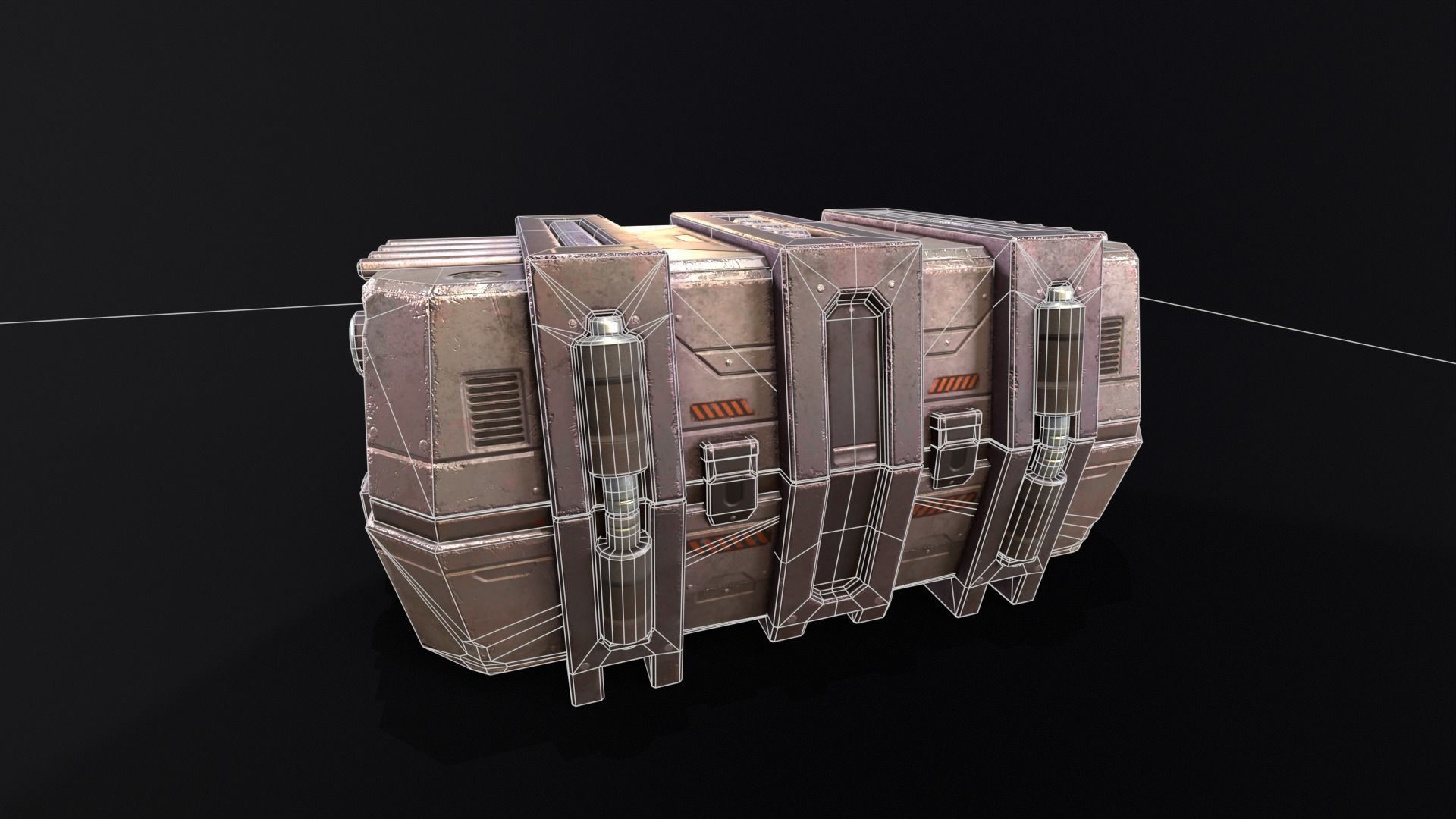 Sci-Fi Crate Low-poly 3D model_2