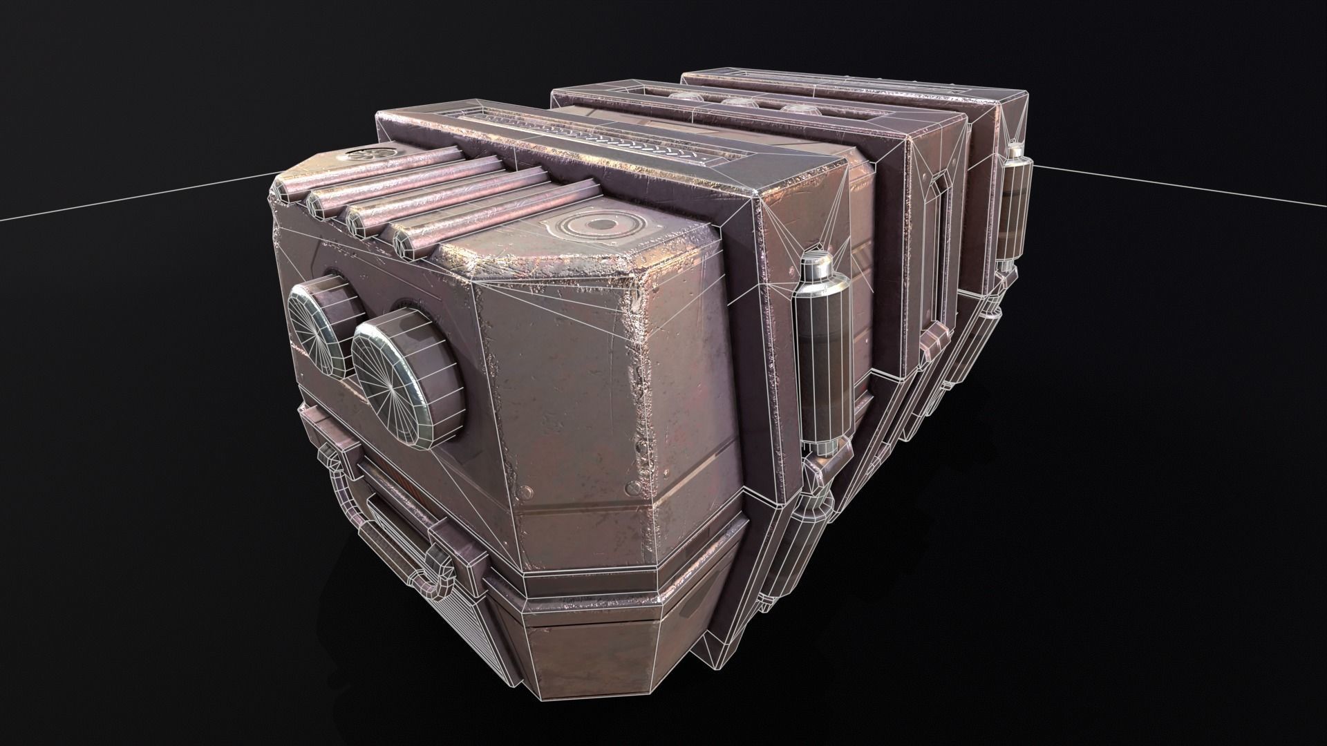 Sci-Fi Crate Low-poly 3D model_6