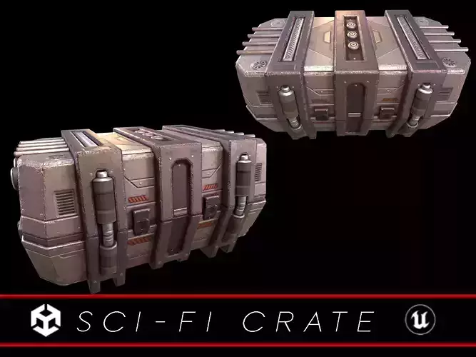 Sci-Fi Crate Low-poly 3D model