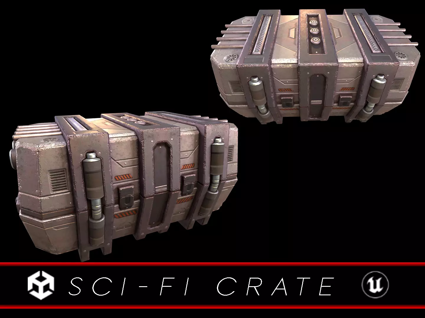 Sci-Fi Crate Low-poly 3D model_0