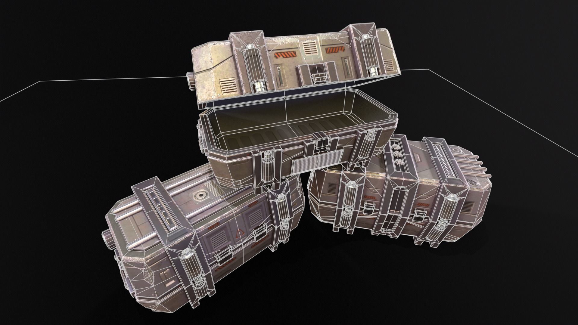 Sci-Fi Crates Pack 3D Model Collection_17