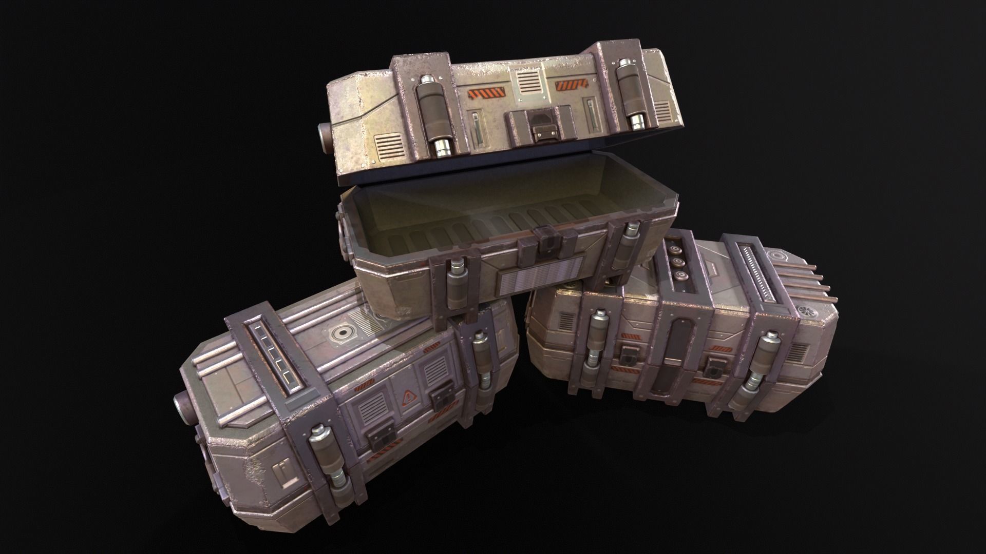 Sci-Fi Crates Pack 3D Model Collection_11