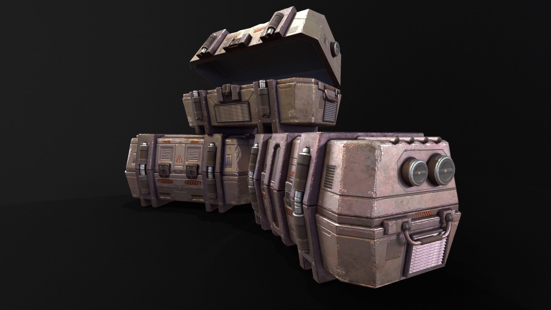 Sci-Fi Crates Pack 3D Model Collection_8