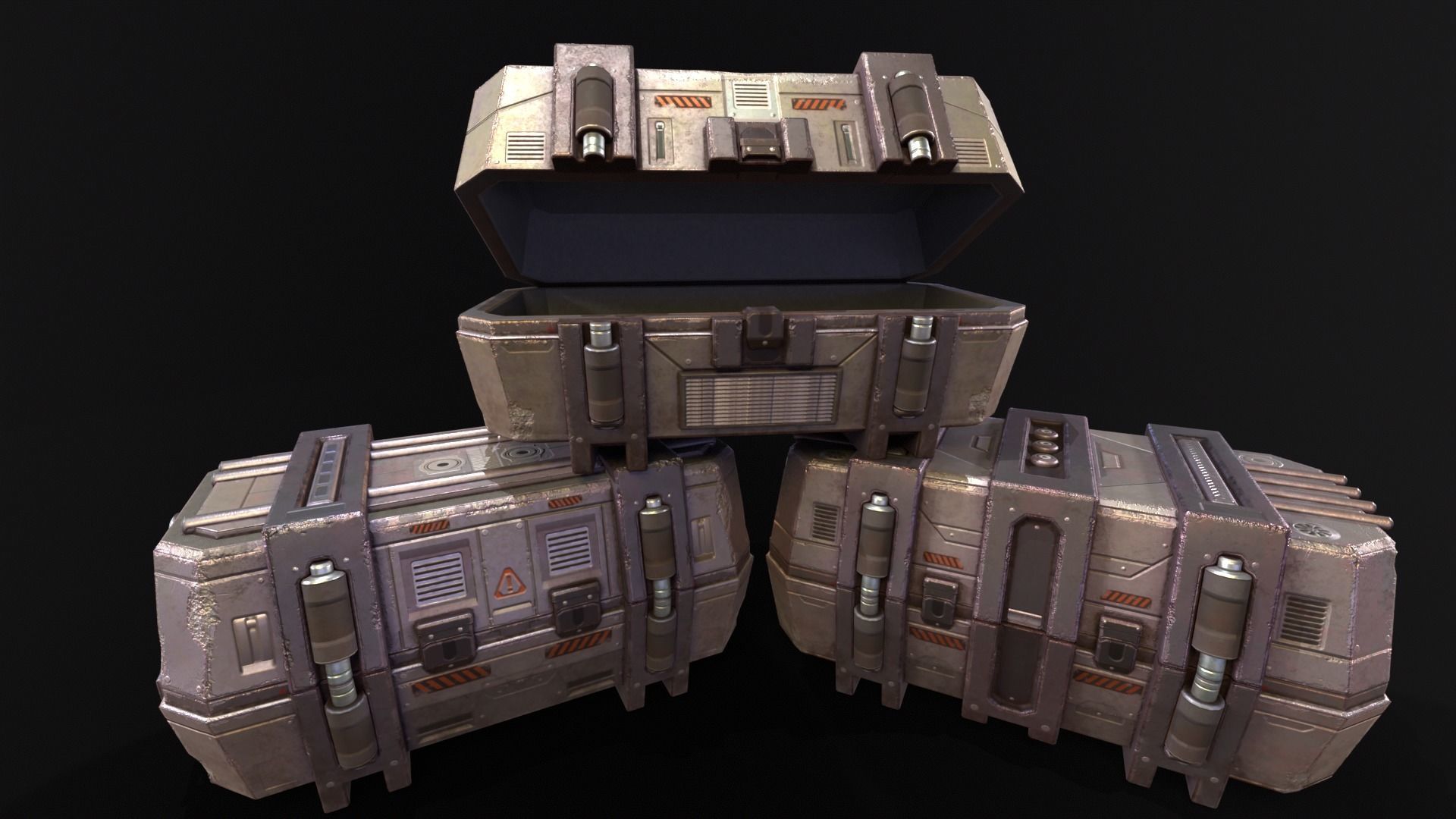 Sci-Fi Crates Pack 3D Model Collection_9