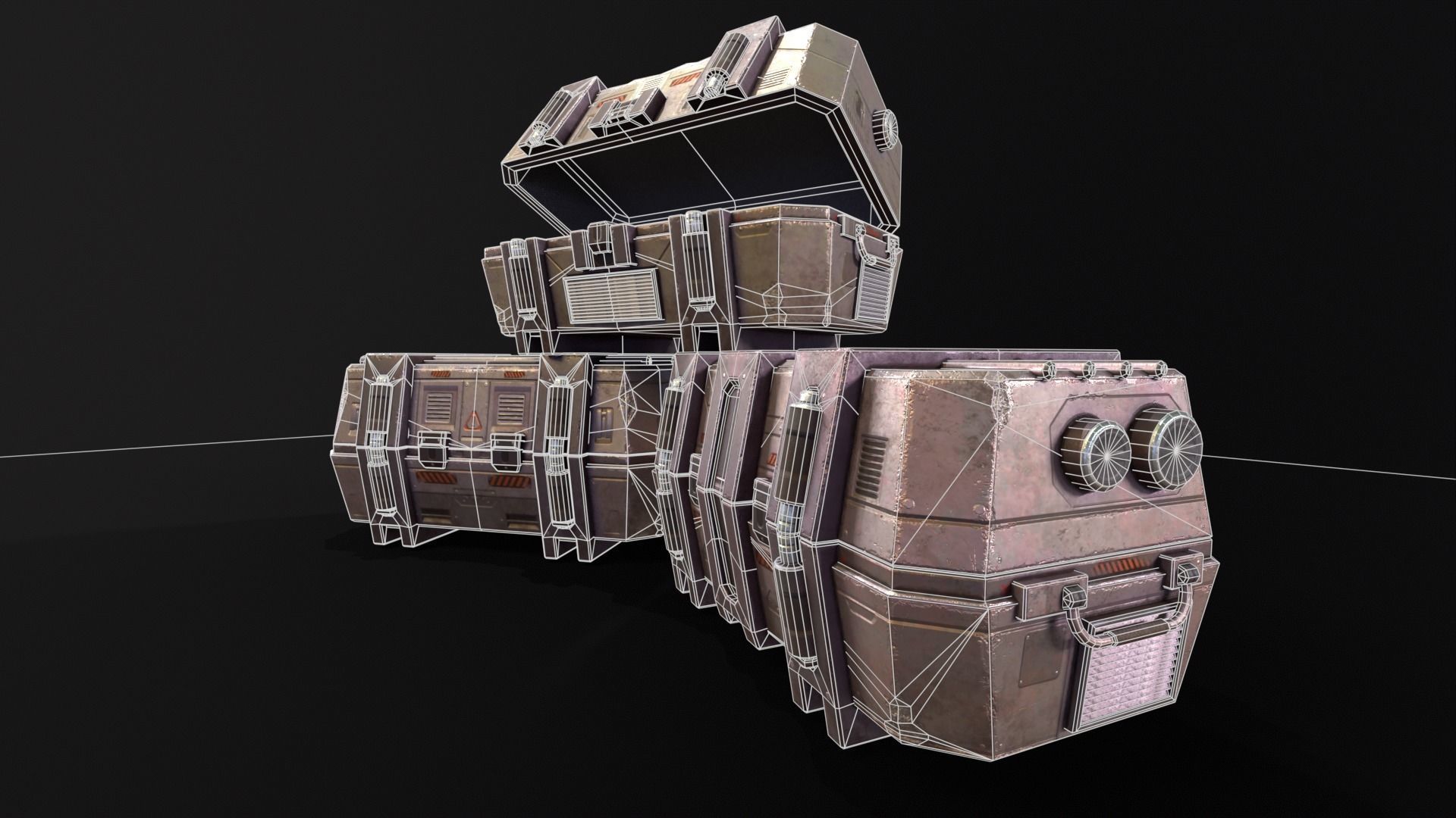 Sci-Fi Crates Pack 3D Model Collection_12