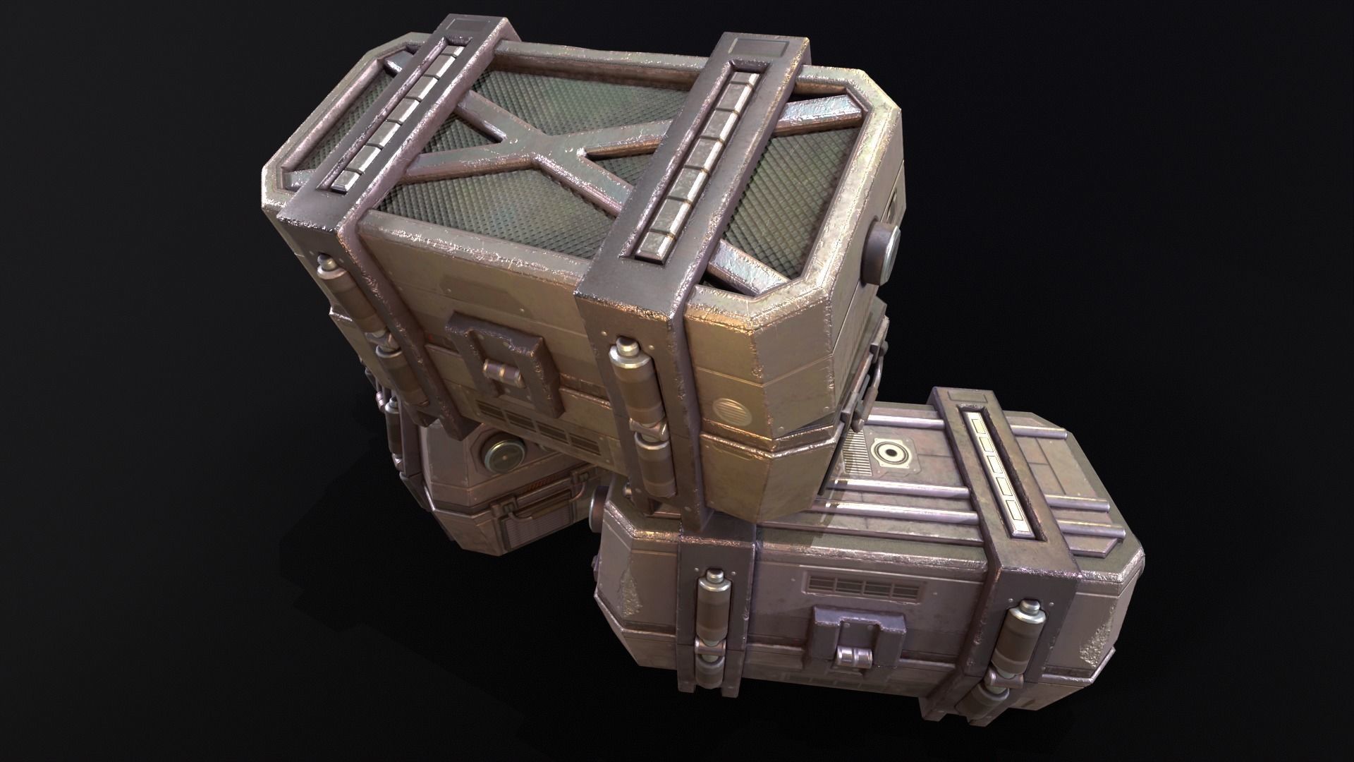 Sci-Fi Crates Pack 3D Model Collection_16