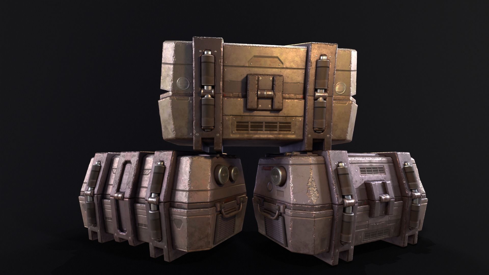 Sci-Fi Crates Pack 3D Model Collection_13