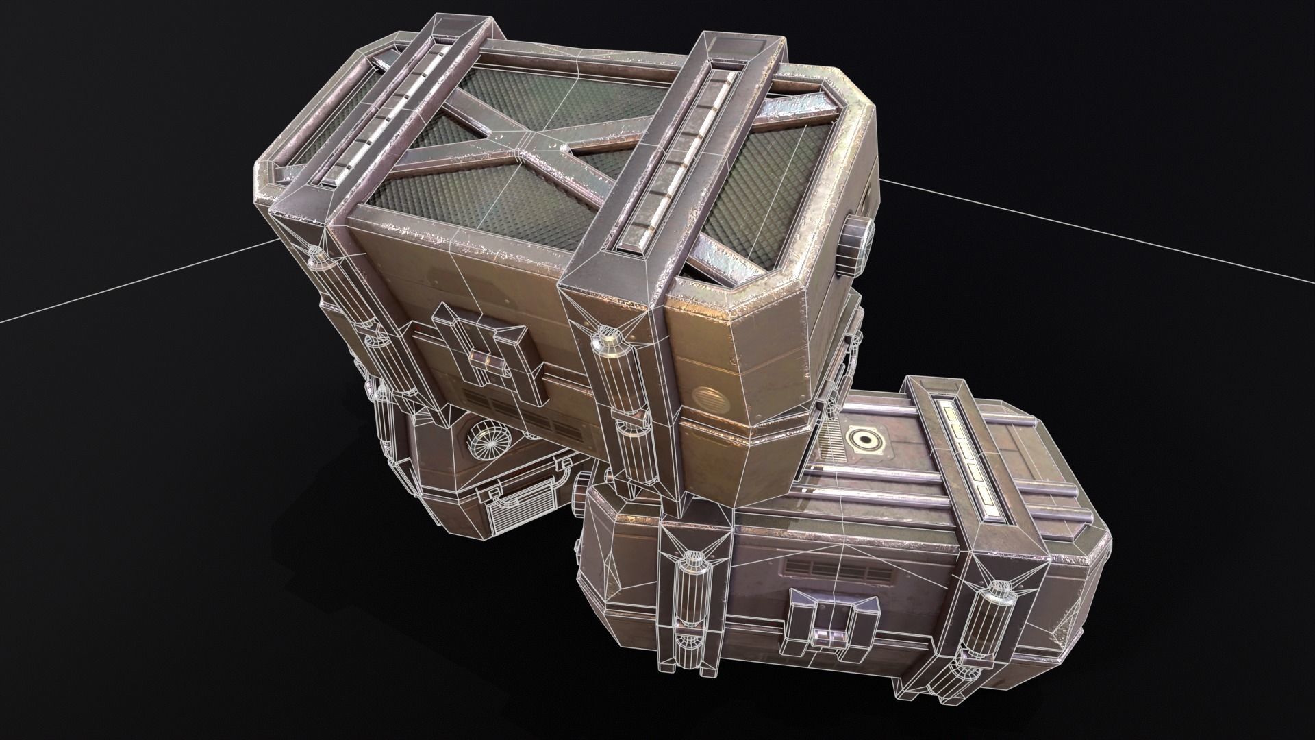 Sci-Fi Crates Pack 3D Model Collection_18
