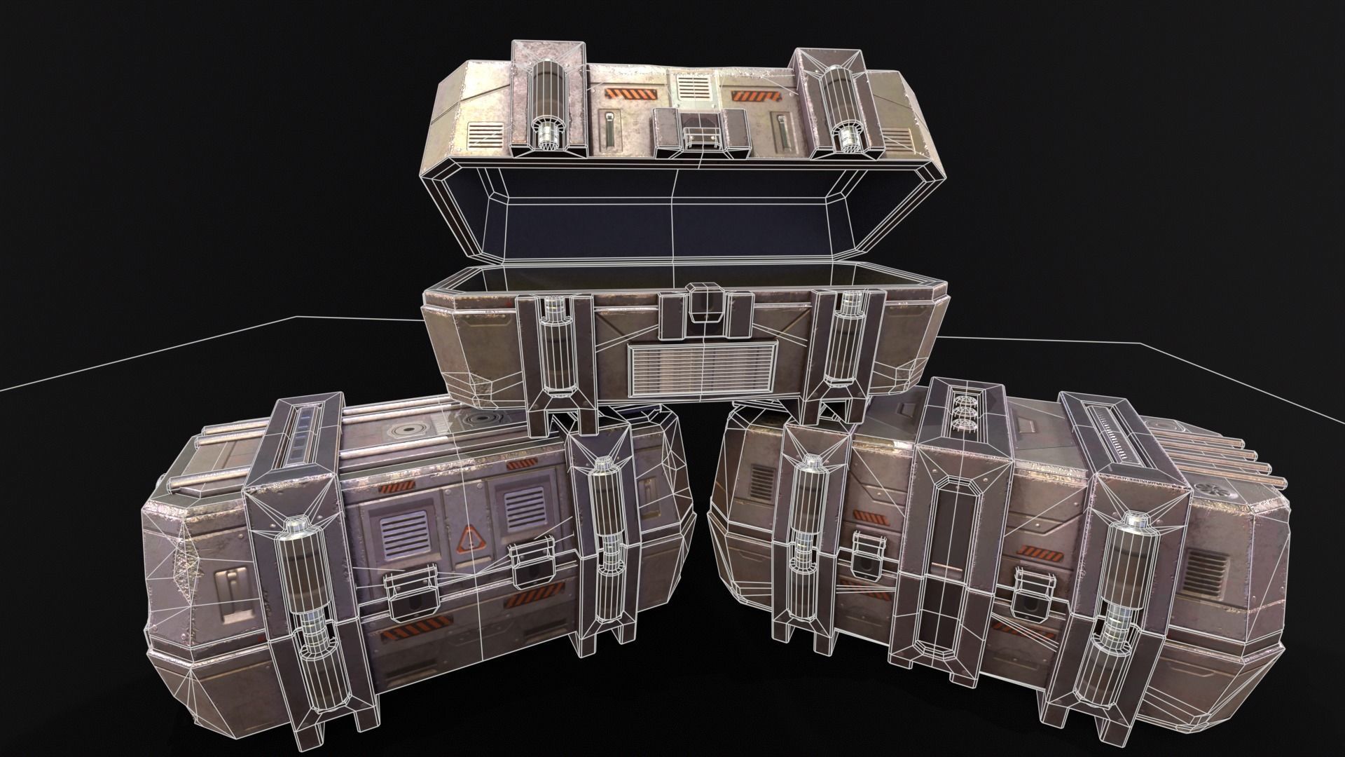 Sci-Fi Crates Pack 3D Model Collection_14