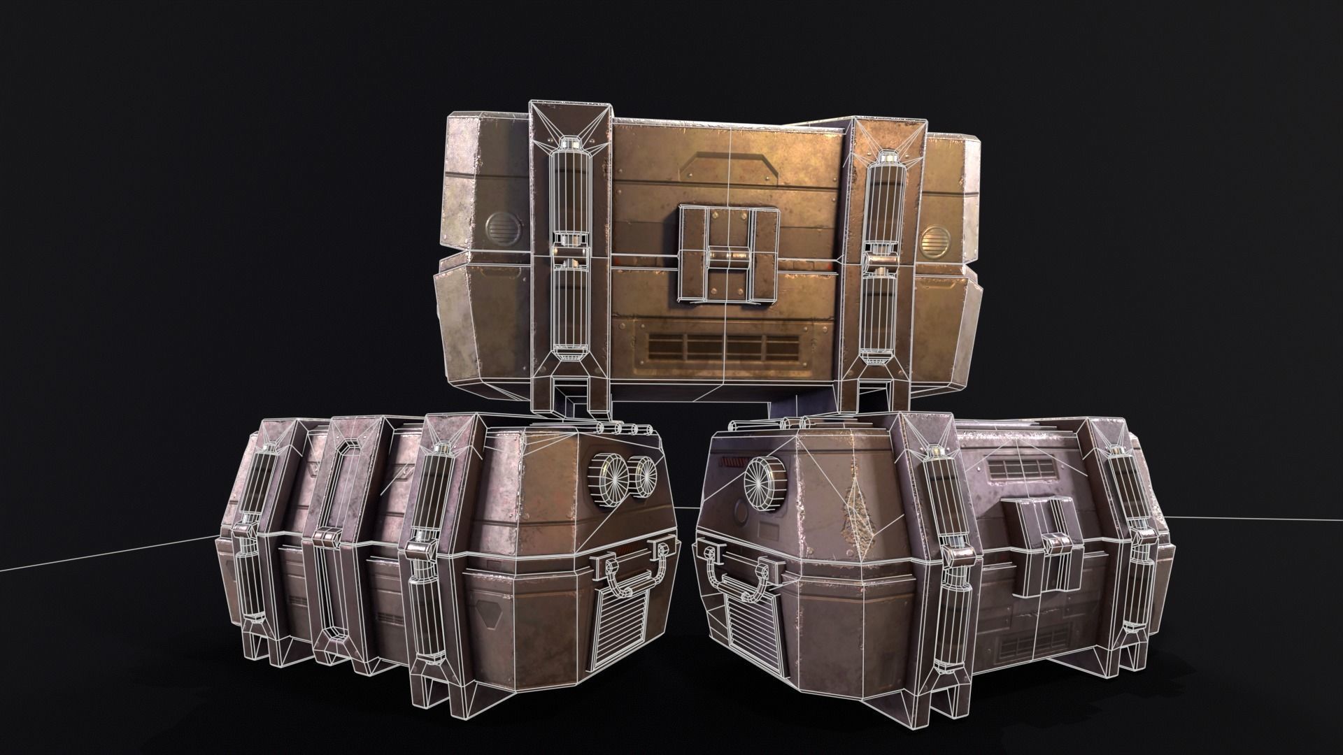 Sci-Fi Crates Pack 3D Model Collection_10
