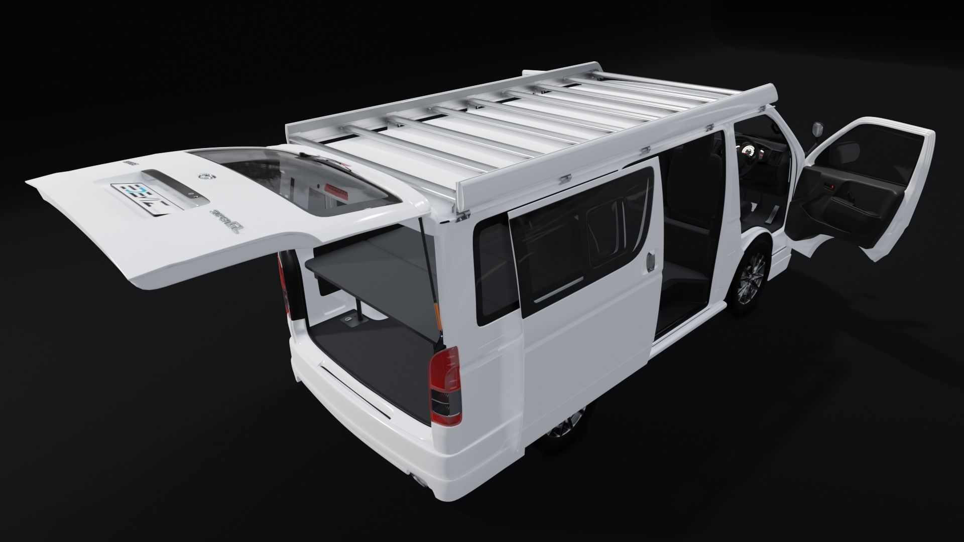 Toyota Hiace Super GL Modif 3D model_12