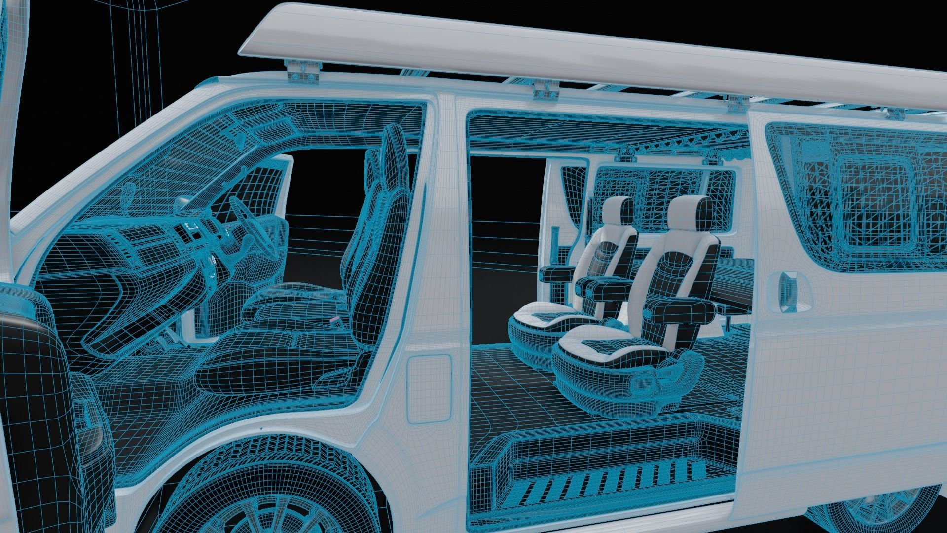 Toyota Hiace Super GL Modif 3D model_8