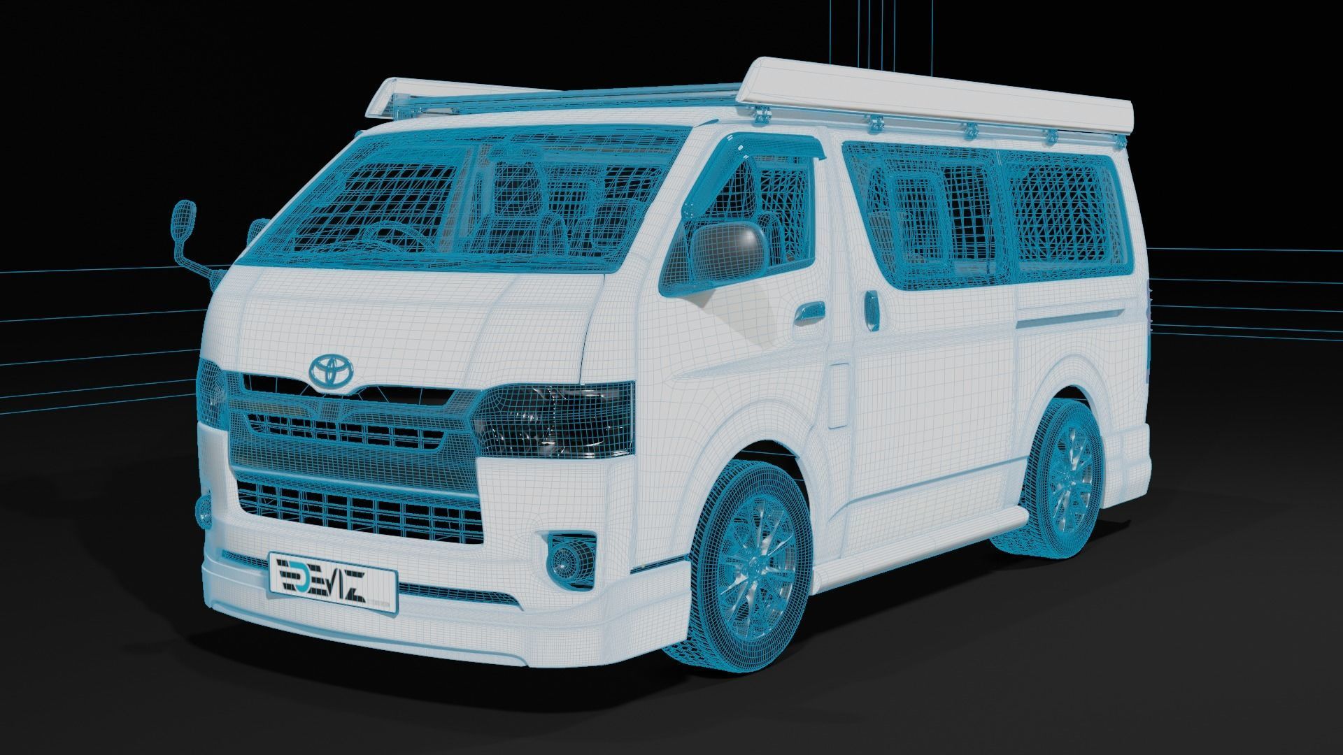 Toyota Hiace Super GL Modif 3D model_9