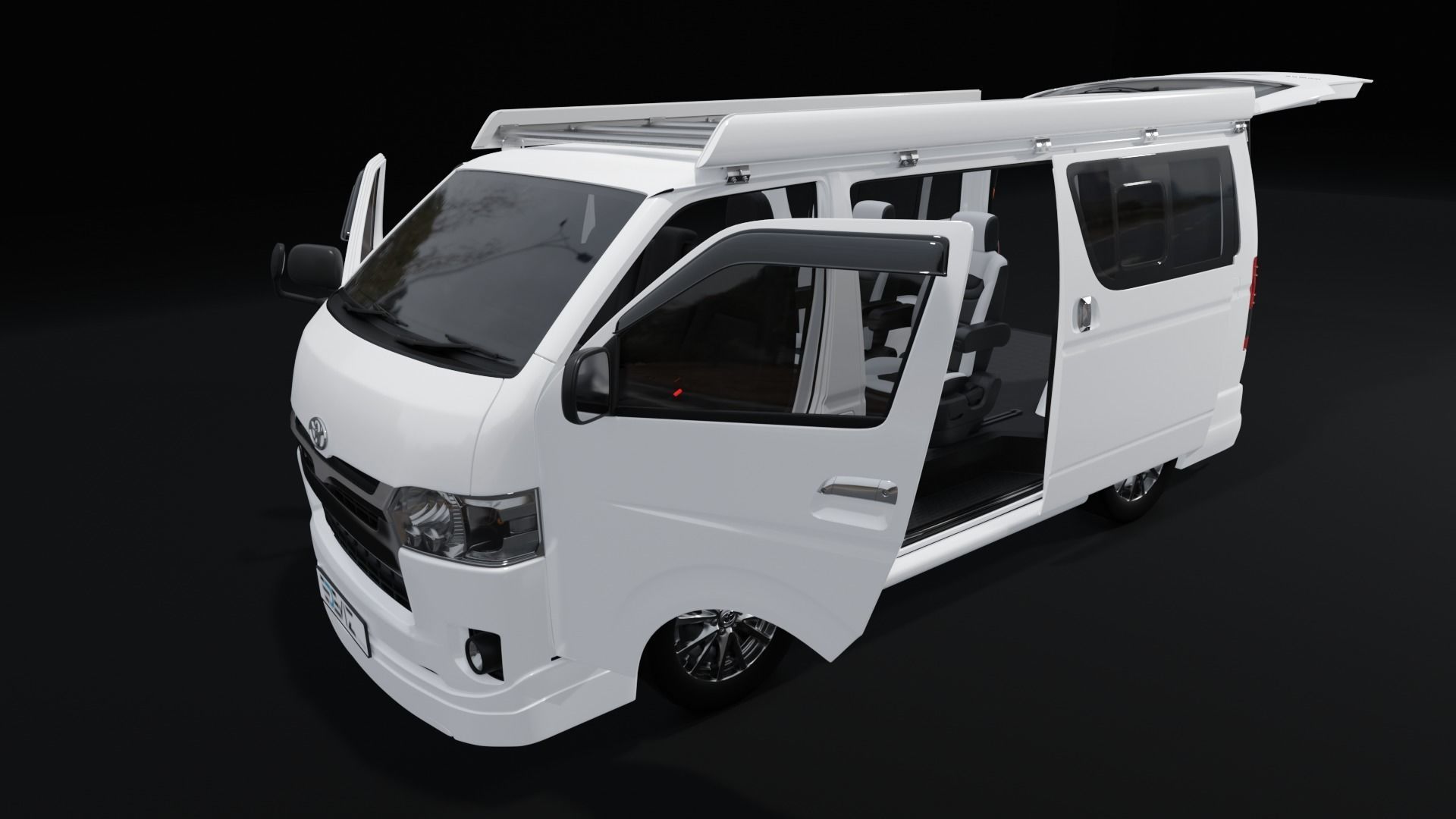Toyota Hiace Super GL Modif 3D model_13