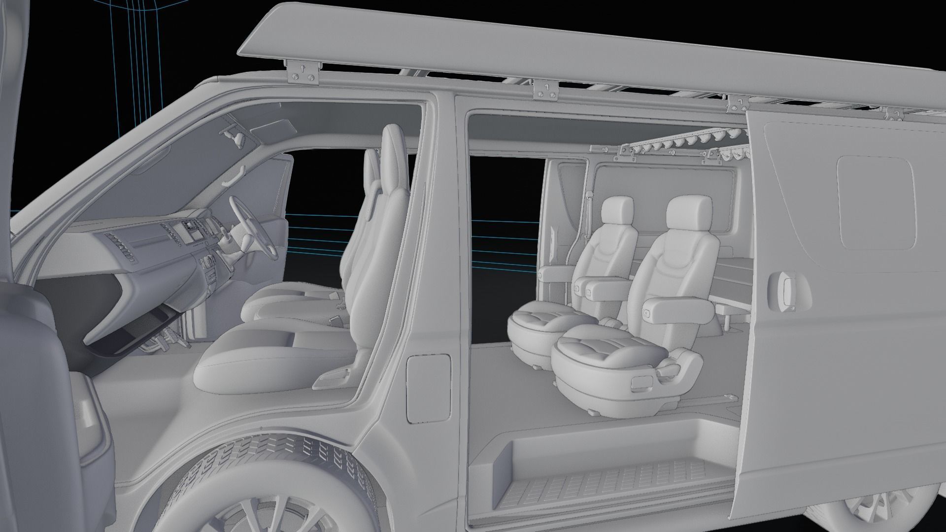 Toyota Hiace Super GL Modif 3D model_7