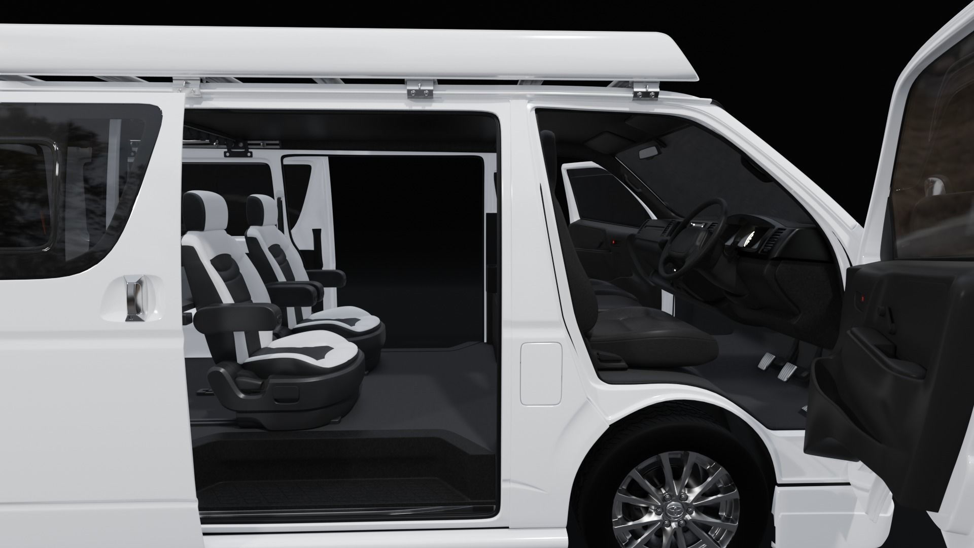 Toyota Hiace Super GL Modif 3D model_14