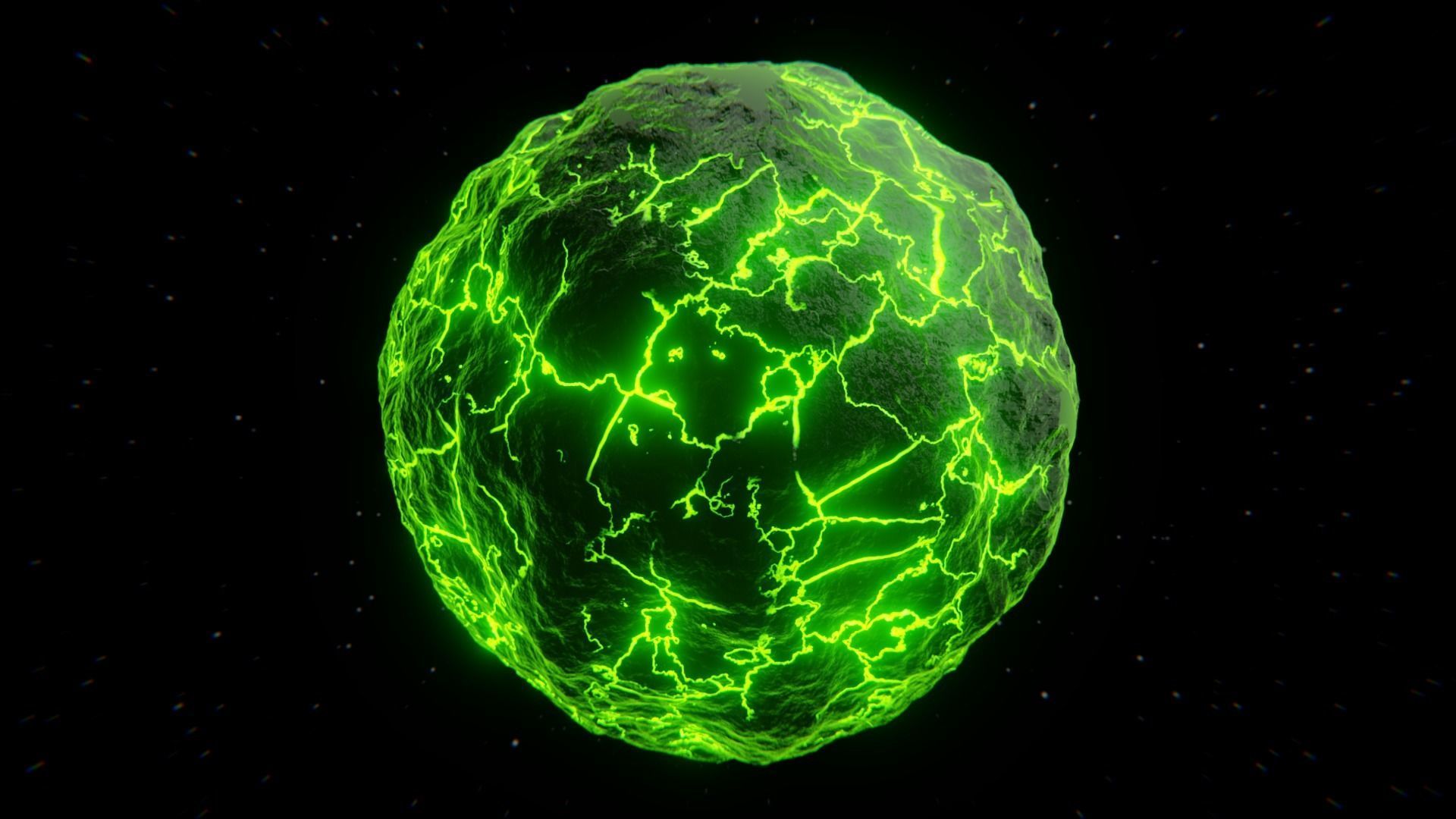 Molten Cracked Planet Surface - Procedural Texture Shader 3D model_2