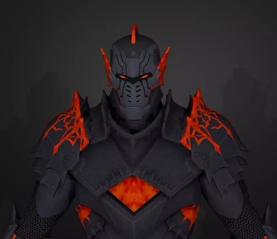 metal knight 3D model_0