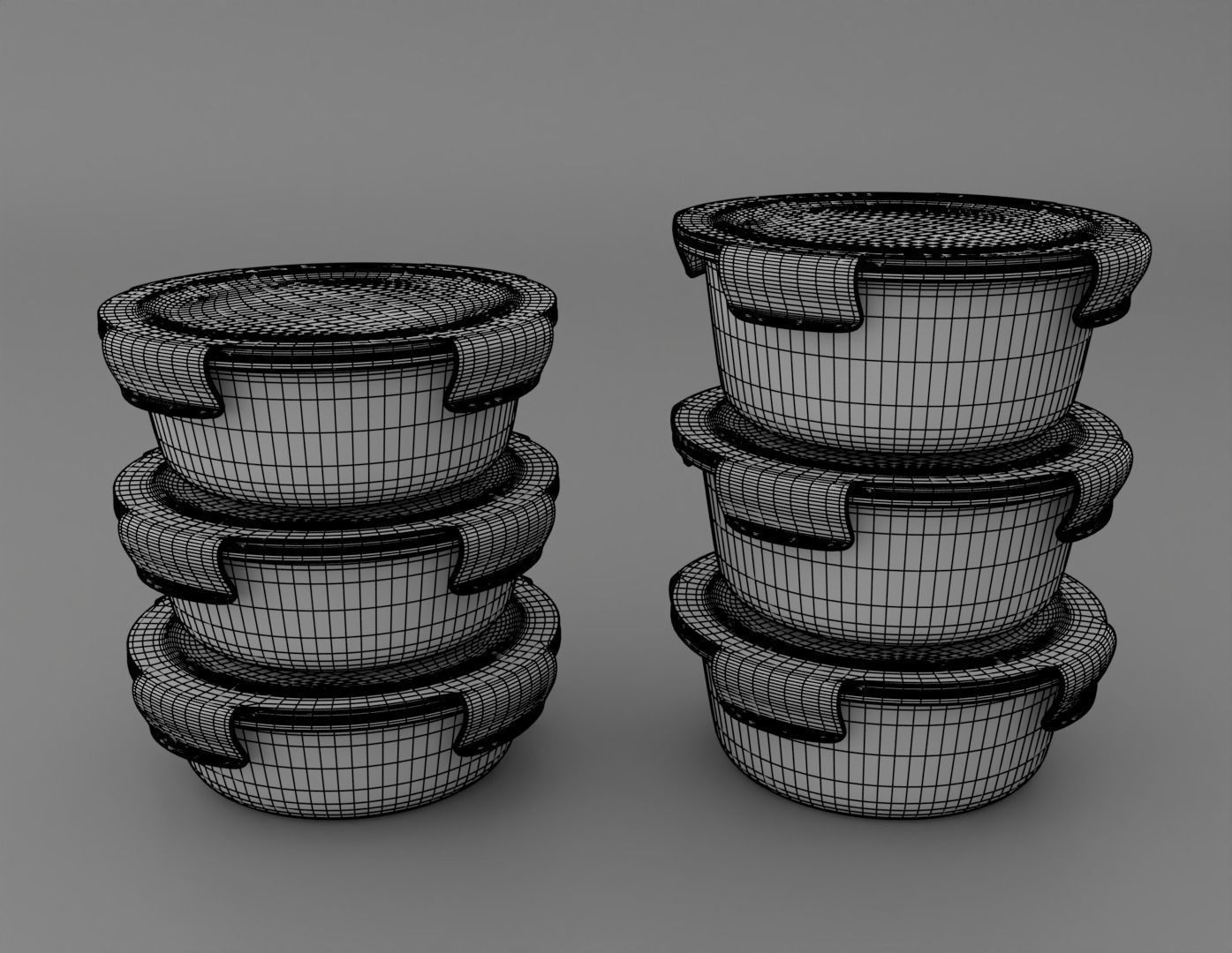 Set of food container  3D model_2