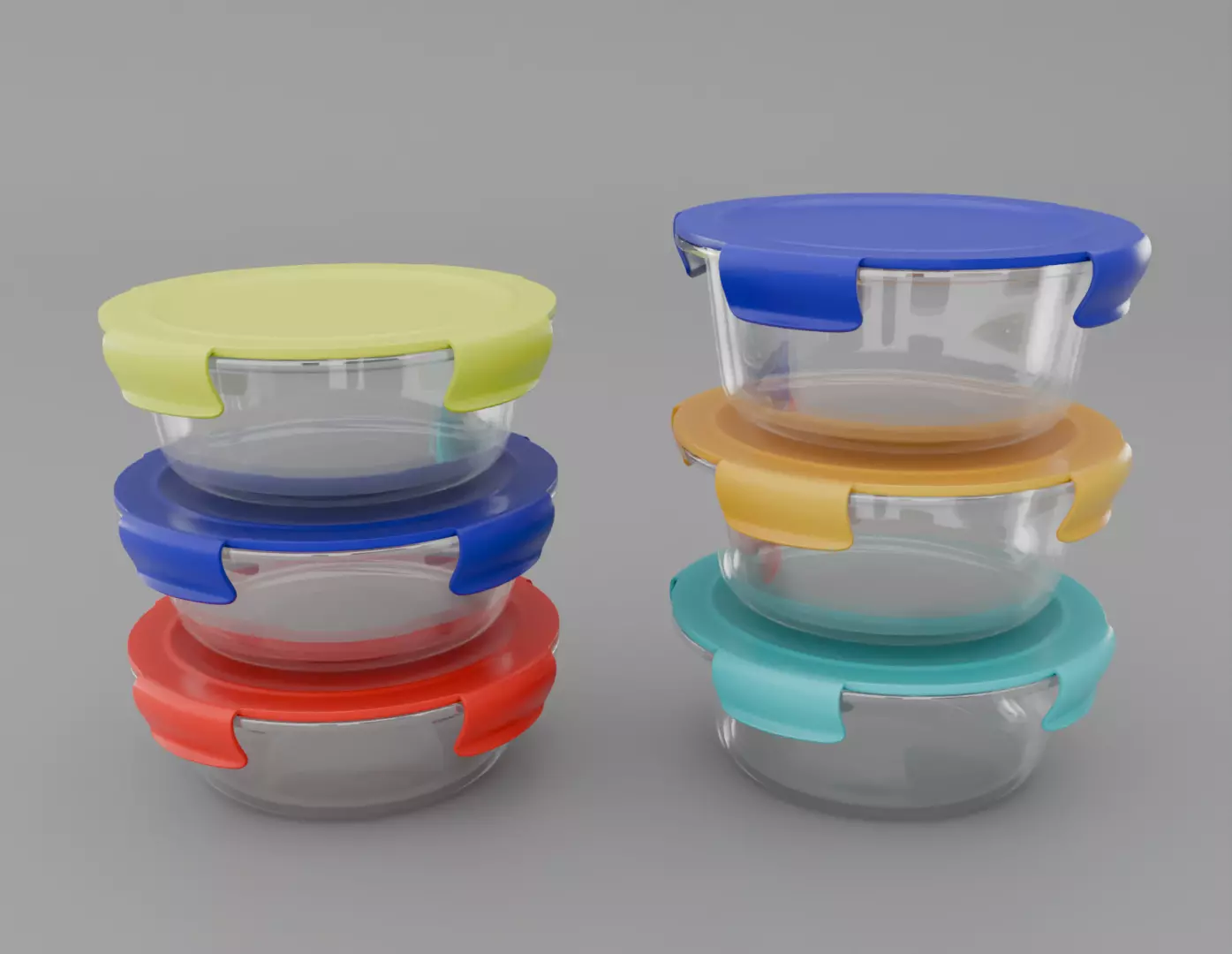 Set of food container  3D model_0