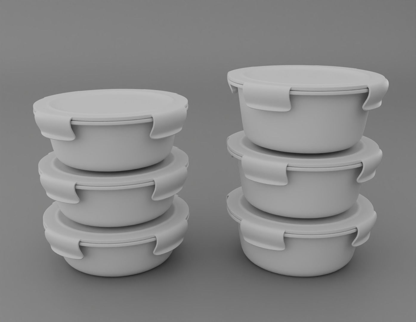 Set of food container  3D model_1