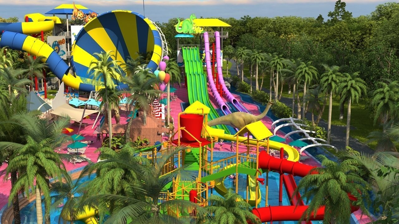 Water park 3D model_1
