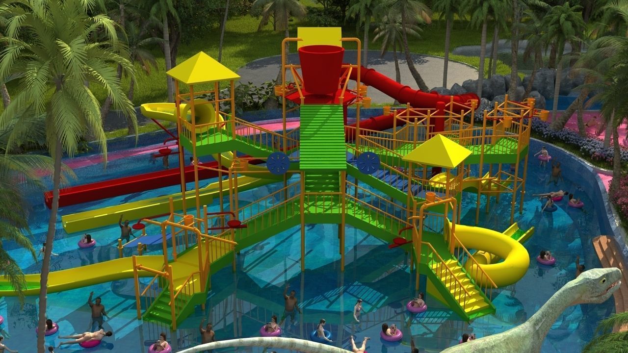 Water park 3D model_2