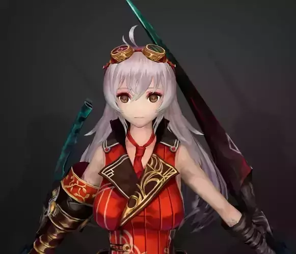 warrior girl gm 3D model